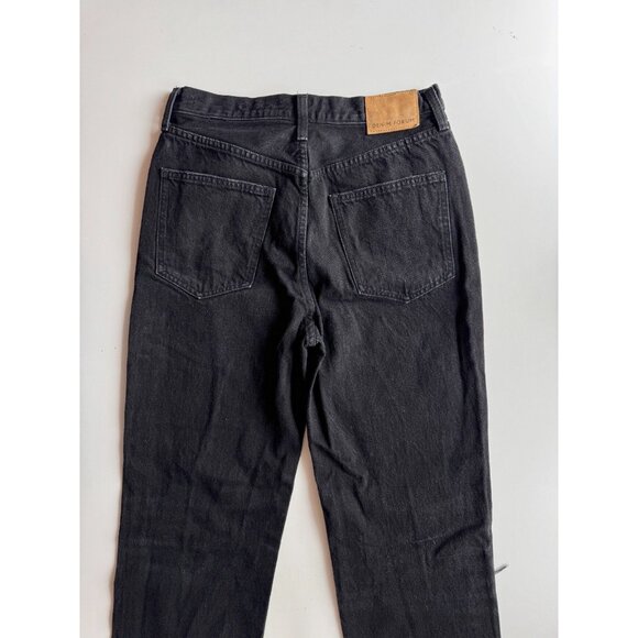 Aritzia DENIM FORUM Bonet High Rise Loose Black Rip Straight Leg Jeans, Size 26 - Picture 5 of 13